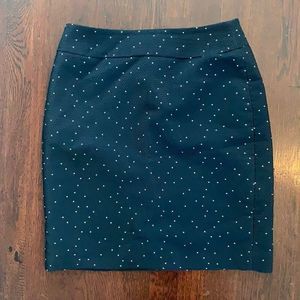 Ann Taylor Navy Dot Skirt